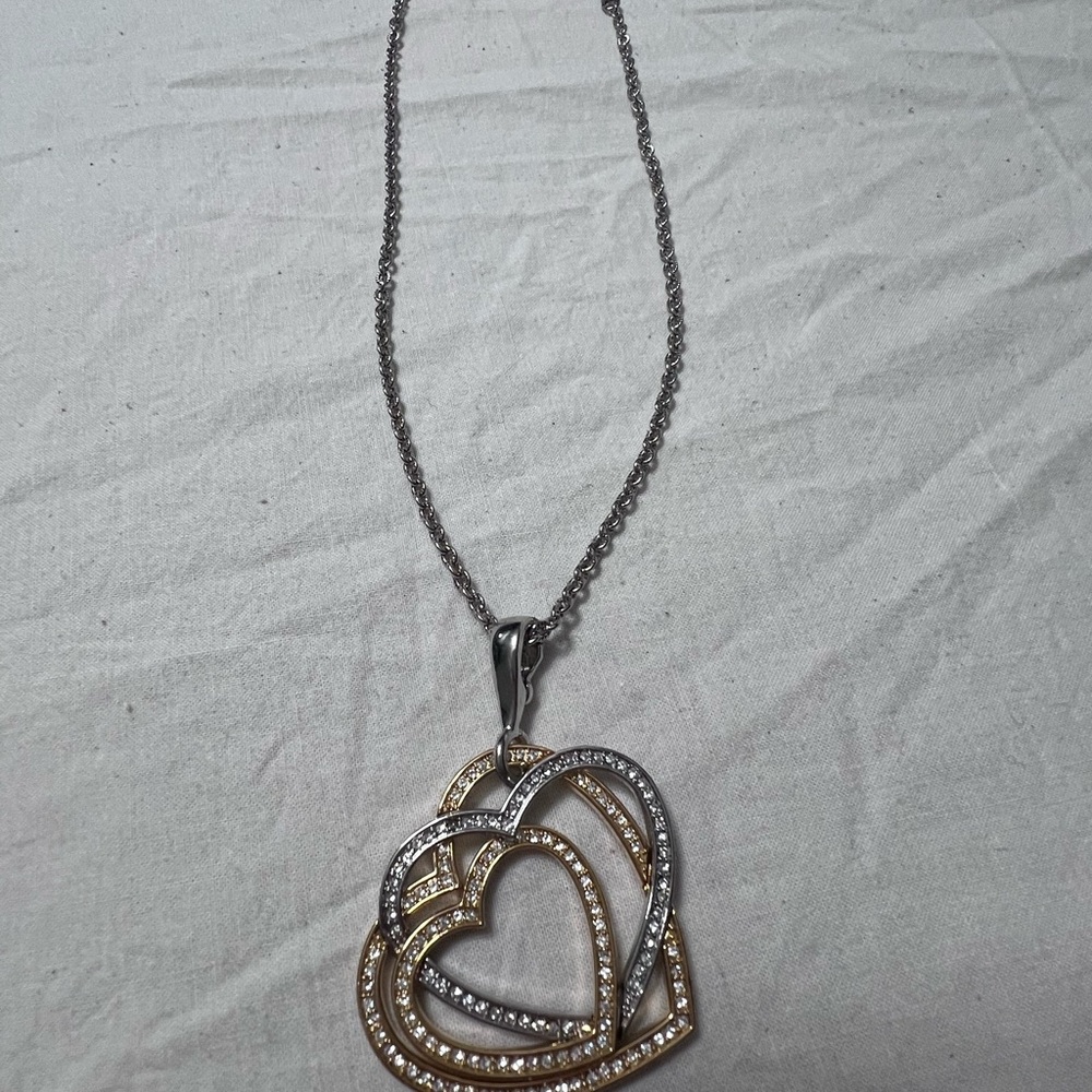 Nolan Miller Two-Tone Heart Pendant Necklace